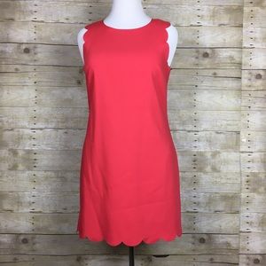 J. Crew Pink Scallop Shift Dress Sz. 10